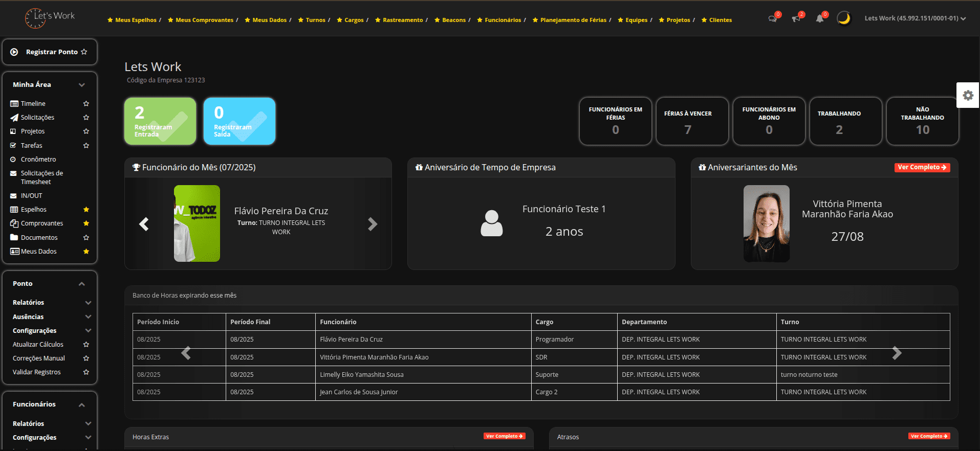 Mockup do aplicativo Let's Work